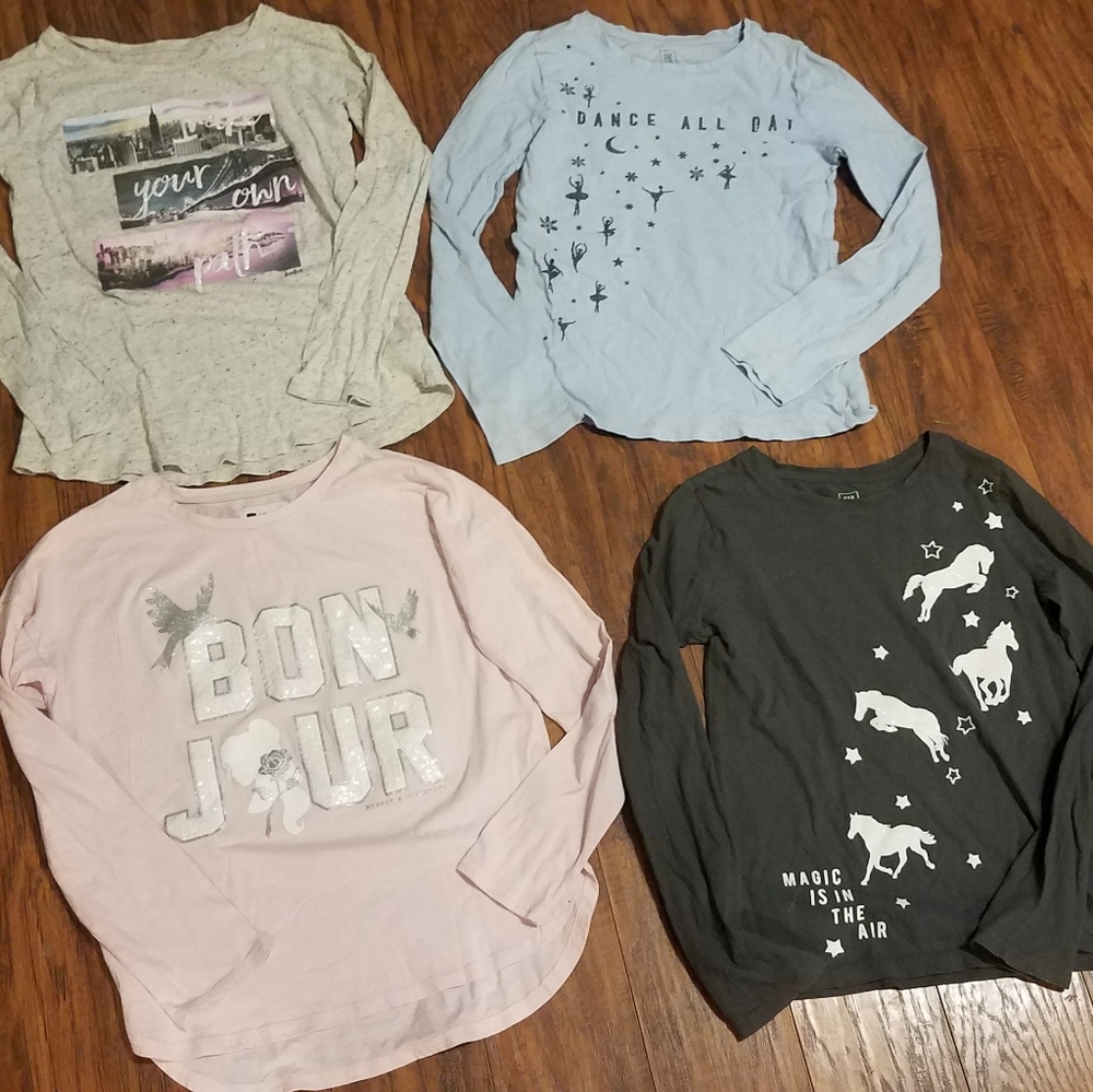 Gap girls shirts size 12 xl and Justice size 12